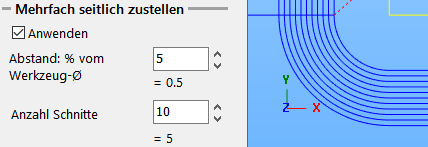 mehrfach seitlich zustellen