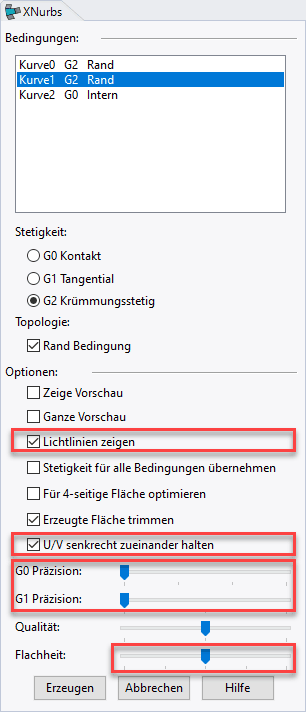 Der xNURBS Dialog
