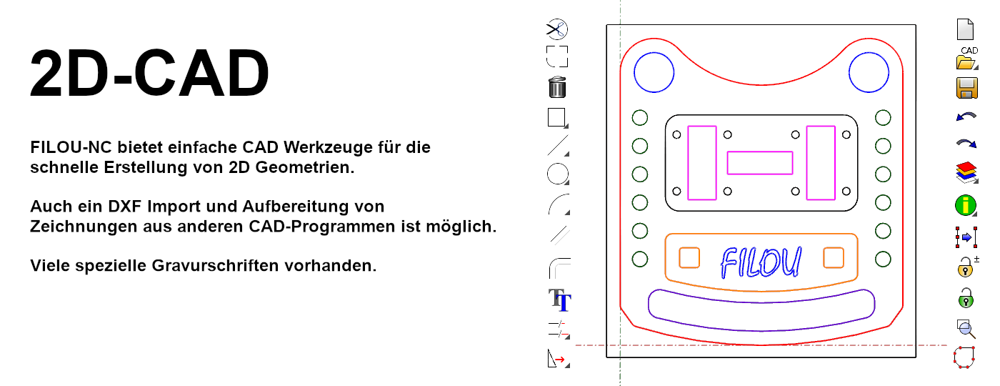 2D CAD mit FILOU-NC