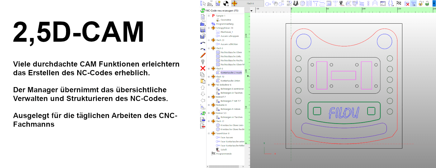 2,5D CAM mit FILOU-NC